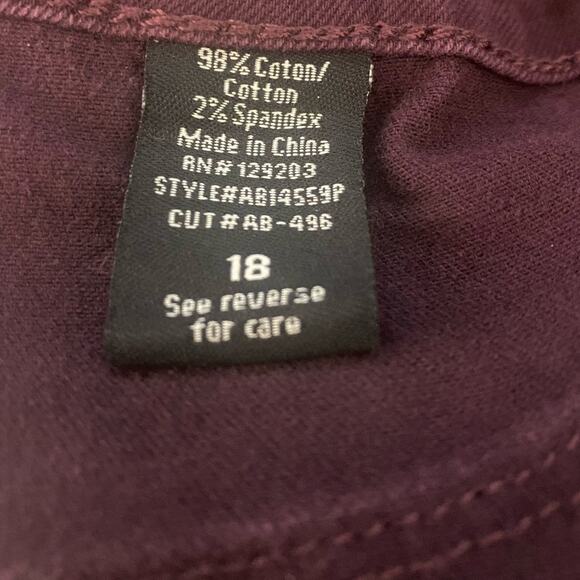 Cello  Madison Distressed High Rise Stretch Skinny Jeans Plum NEW Size 18 - Picture 7 of 8